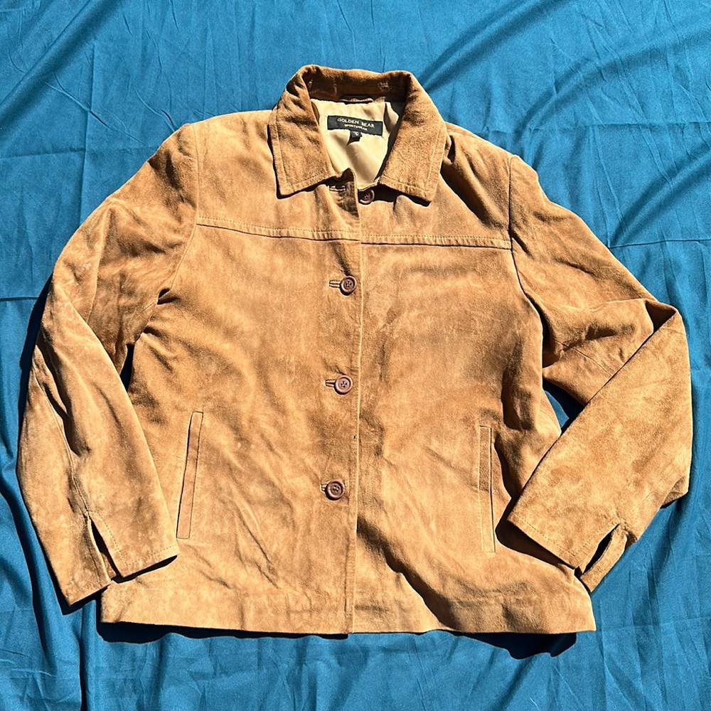 Golden Bear Sportswear Suede button down jacket Tan/brown Size M